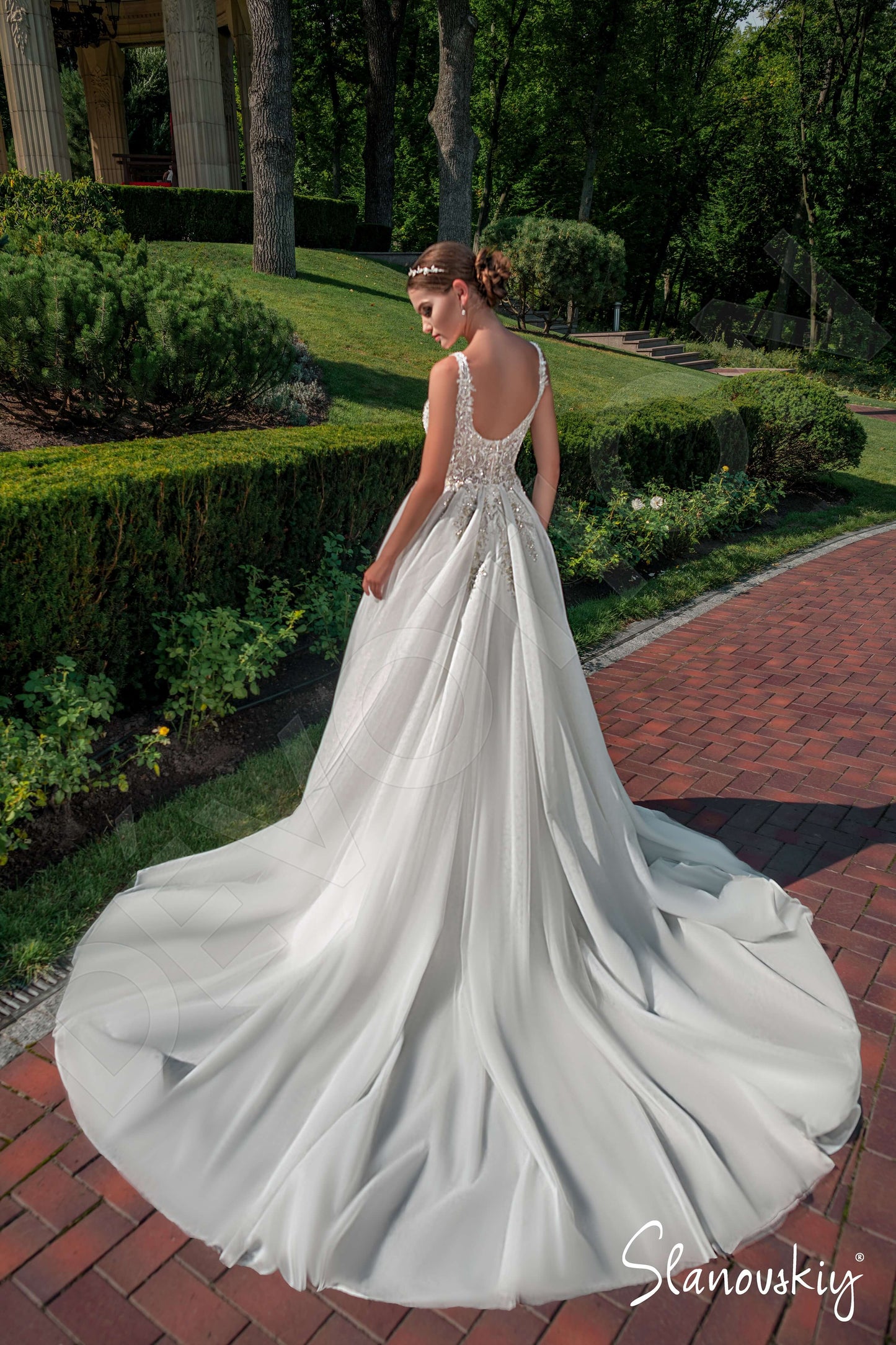 Alberta Open back A-line Sleeveless Wedding Dress Back