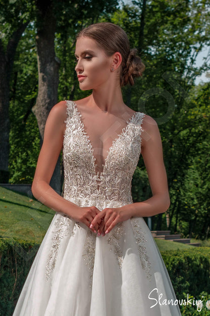 Alberta Open back A-line Sleeveless Wedding Dress 3