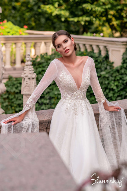 Alivia Open back A-line Long sleeve Wedding Dress 2