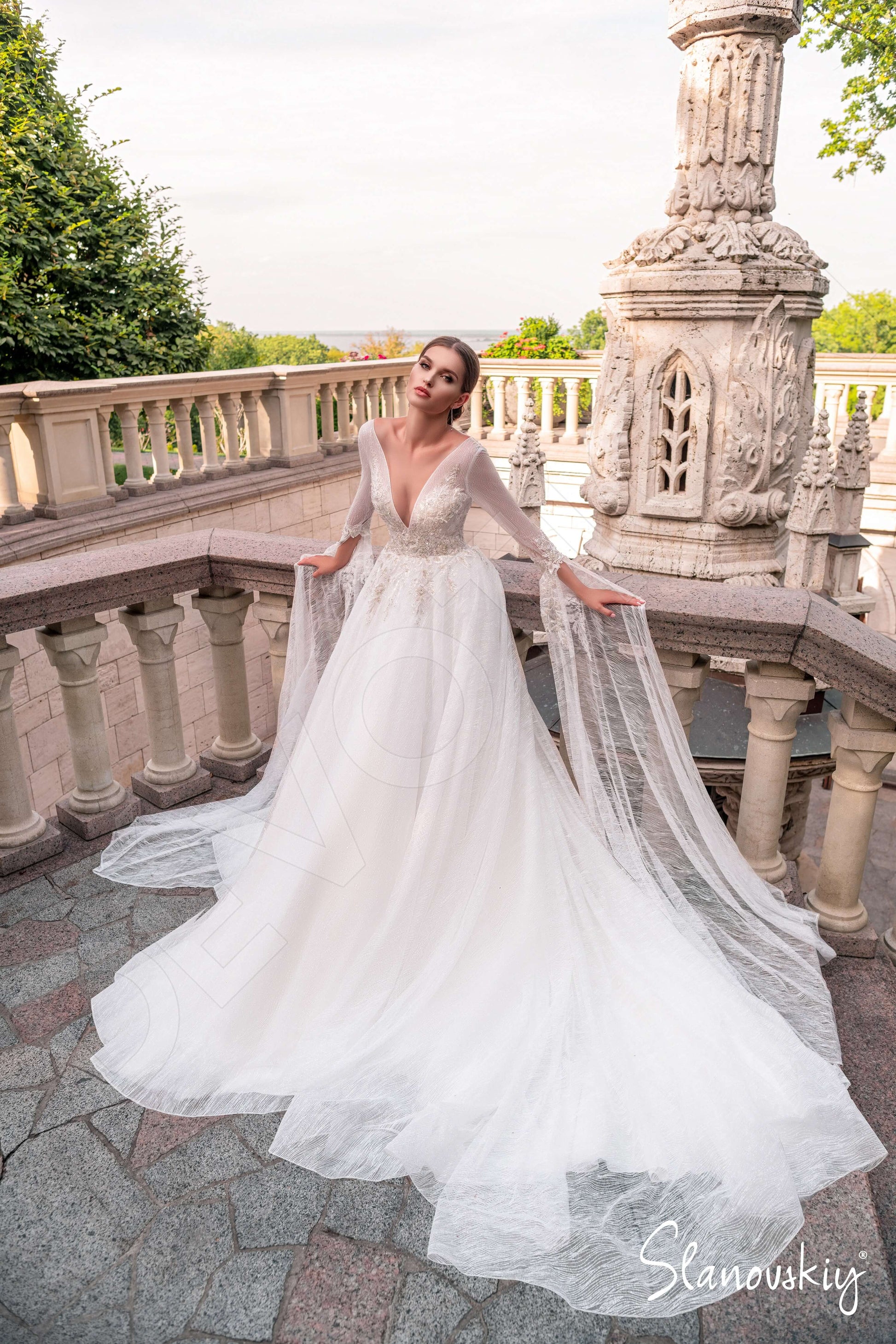Alivia A-line Illusion Ivory Milk Wedding dress