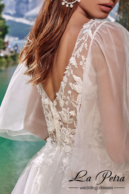 Amilia Open back A-line Half sleeve Wedding Dress 6
