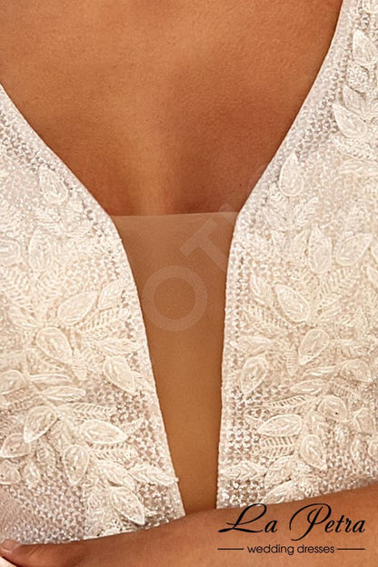 Rosetine Open back A-line Sleeveless Wedding Dress 7
