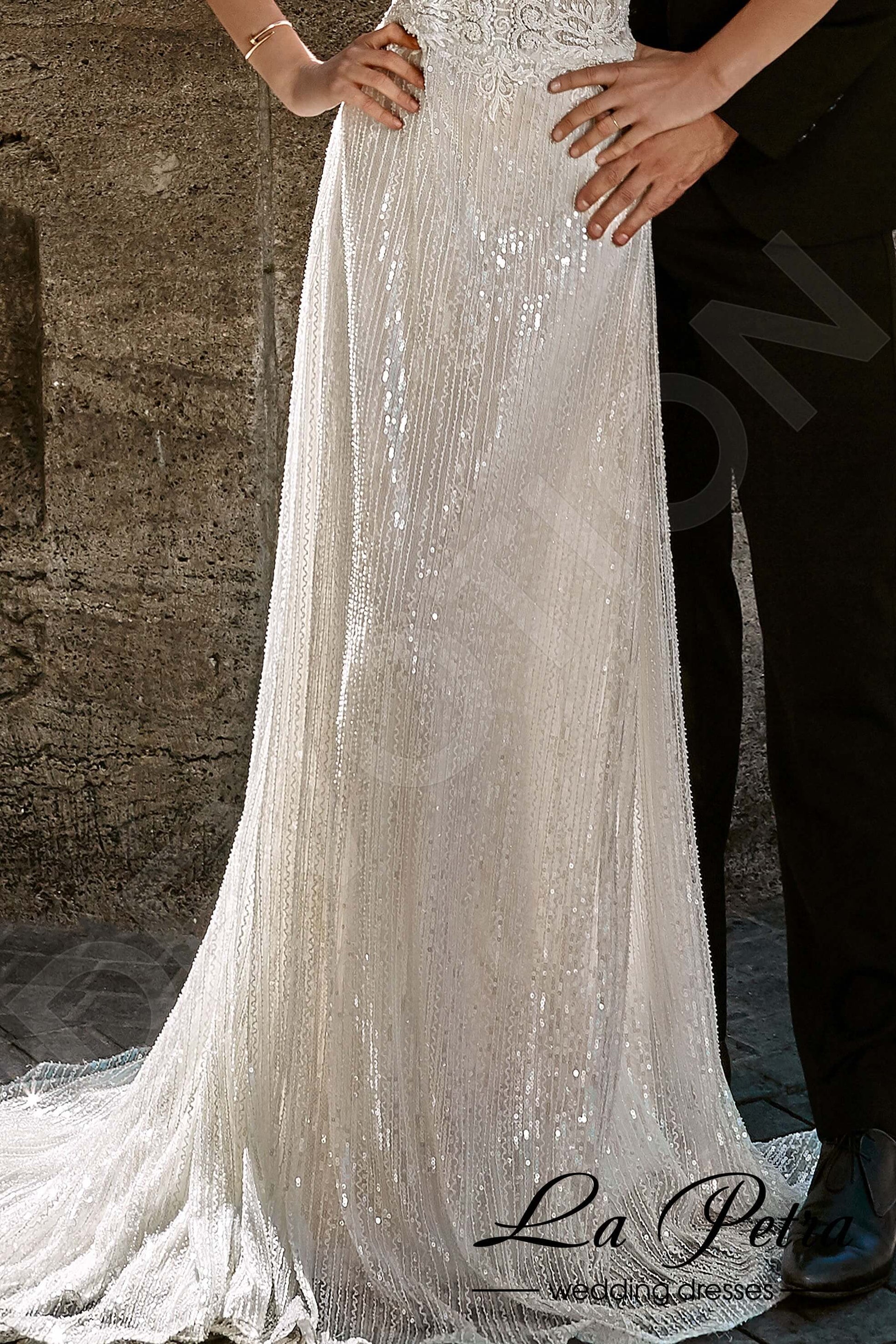 Margeritte A-line V-neck Milk Wedding dress