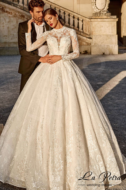 Jeraldina Full back Princess/Ball Gown Long sleeve Wedding Dress Front