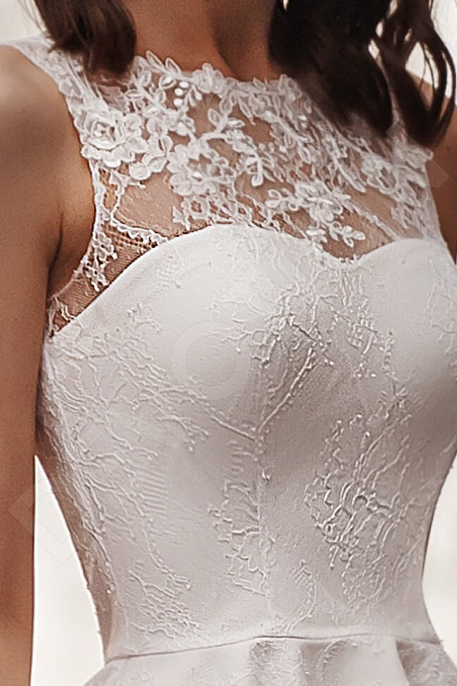 Alvira Sheath/Column Jewel Milk Wedding dress