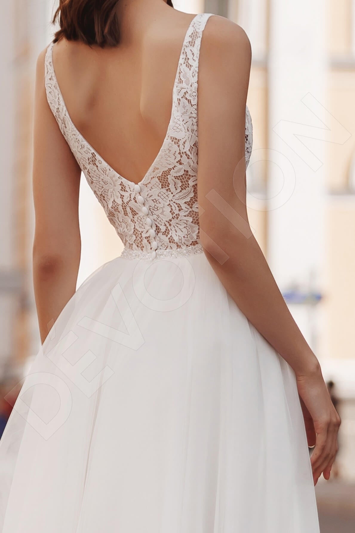 Frannie Open back A-line Sleeveless Wedding Dress 3