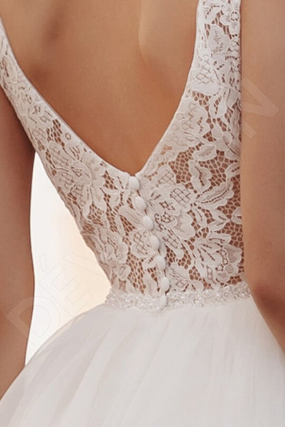 Frannie Open back A-line Sleeveless Wedding Dress 6