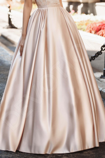 Arianda Full back A-line Short/ Cap sleeve Wedding Dress 5