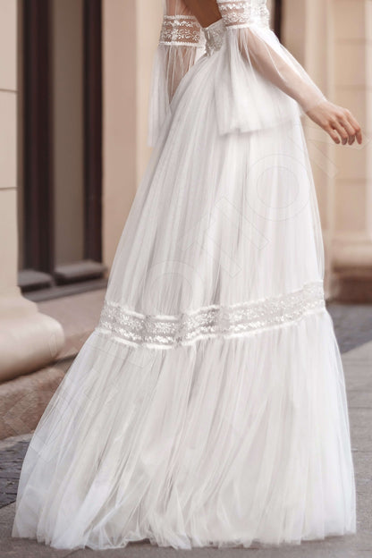 Arinella Open back A-line Long sleeve Wedding Dress 5