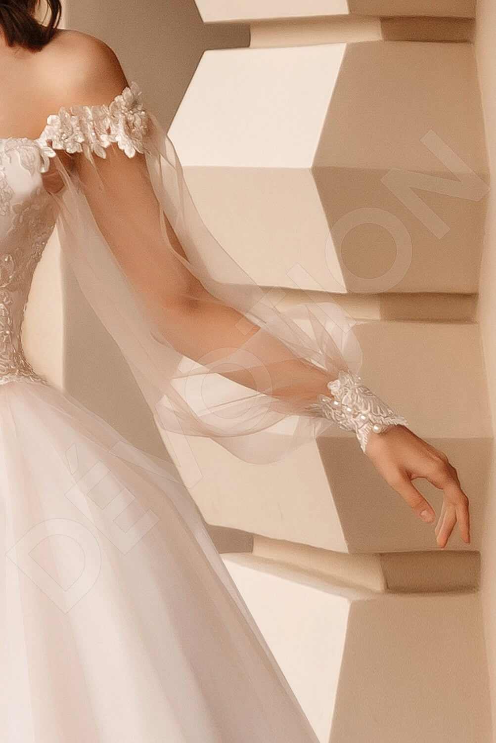 Camilla Princess/Ball Gown Off-shoulder/Drop shoulders Nude Wedding dress