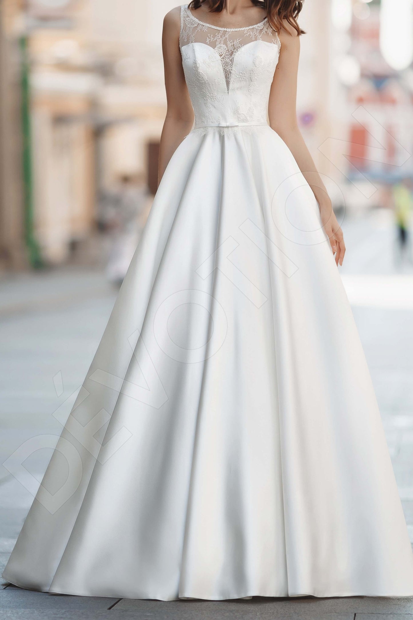 Dora Full back A-line Sleeveless Wedding Dress 5
