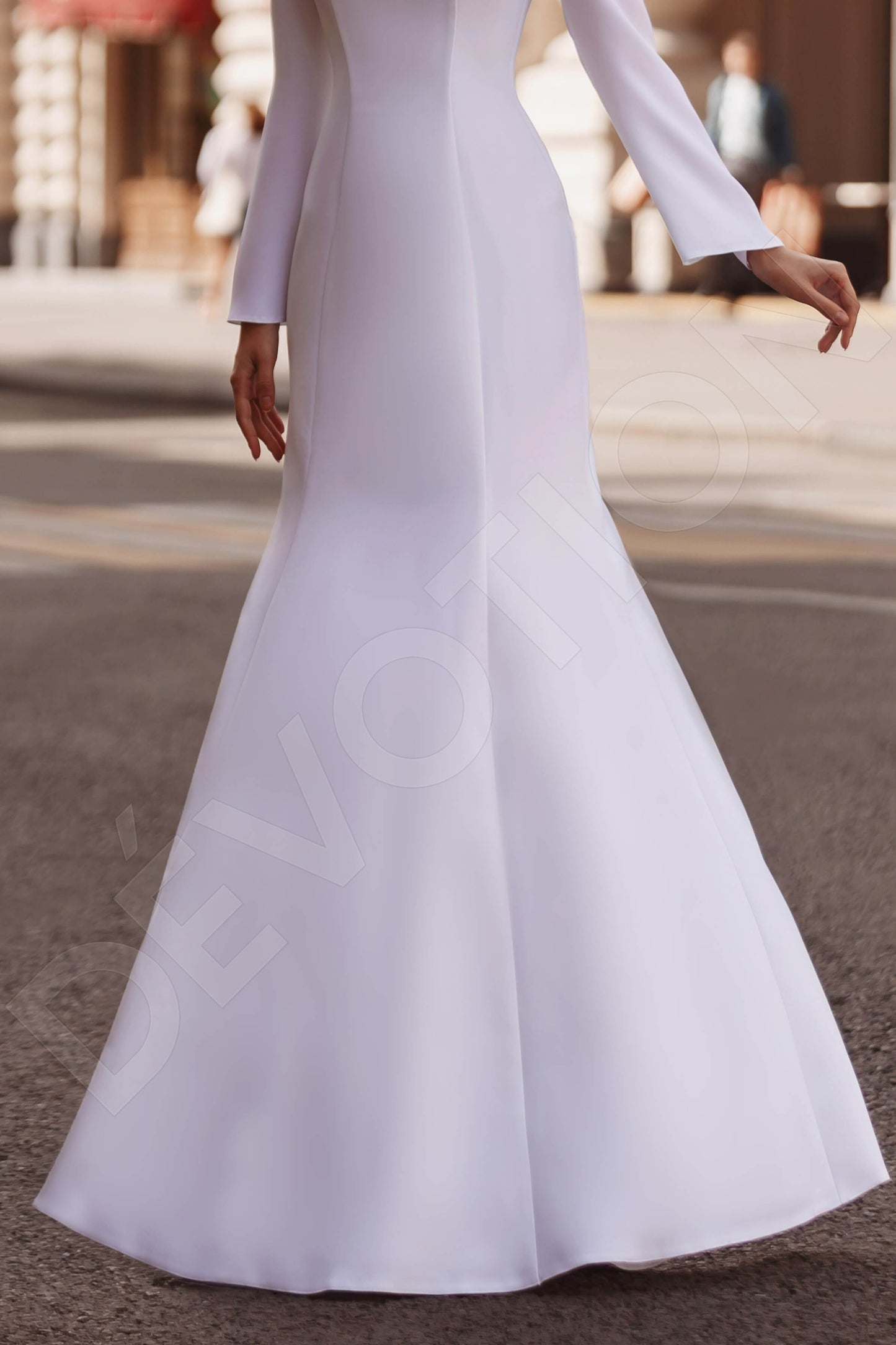 Myrtle Full back Trumpet/Mermaid Long sleeve Wedding Dress 4