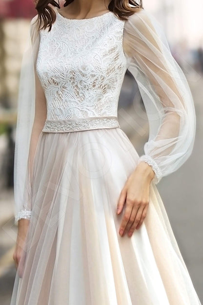 Daisis Full back A-line Long sleeve Wedding Dress 2