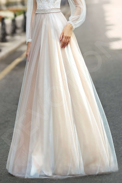 Daisis Full back A-line Long sleeve Wedding Dress 4