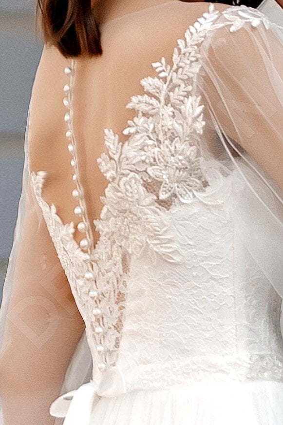 Annoris A-line Illusion Ivory Wedding Dress