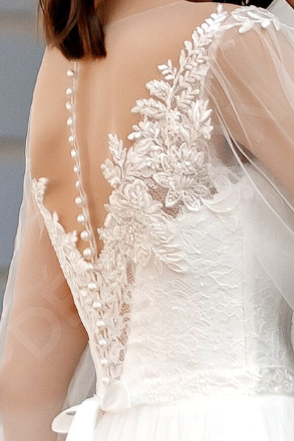 Annoris Full back A-line Long sleeve Wedding Dress 5