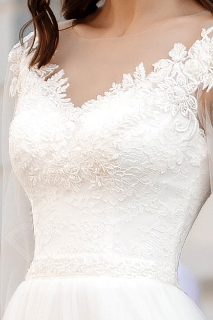 Annoris Full back A-line Long sleeve Wedding Dress 7