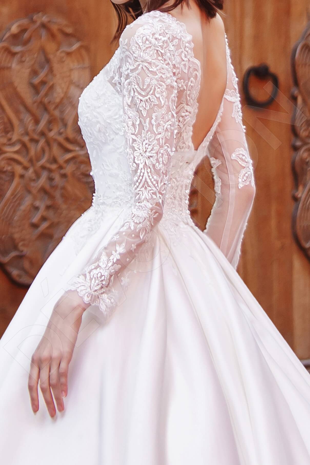Halliana Princess/Ball Gown Long sleeve Open back Wedding Dress 3