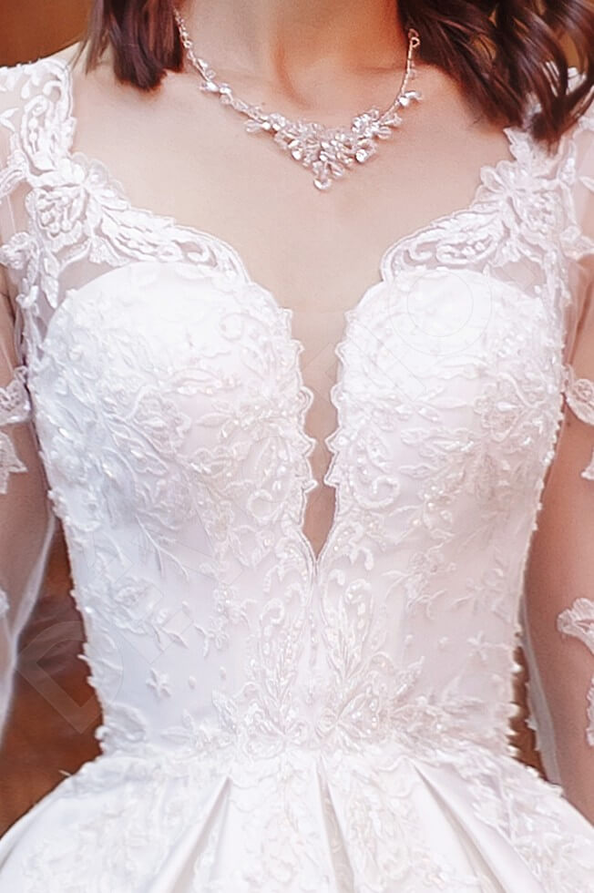 Halliana Princess/Ball Gown Long sleeve Open back Wedding Dress 5