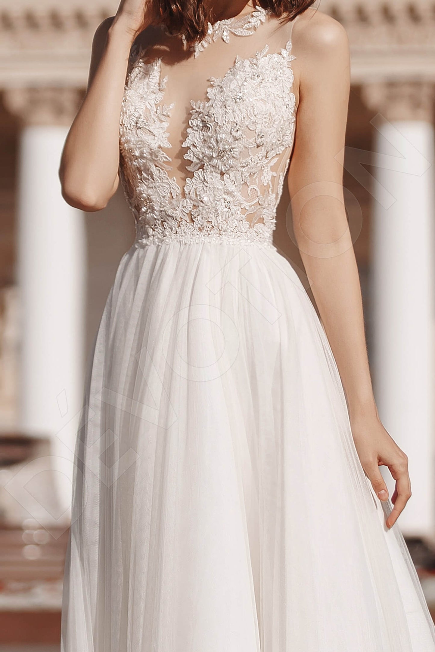 Freseri Full back A-line Sleeveless Wedding Dress 2