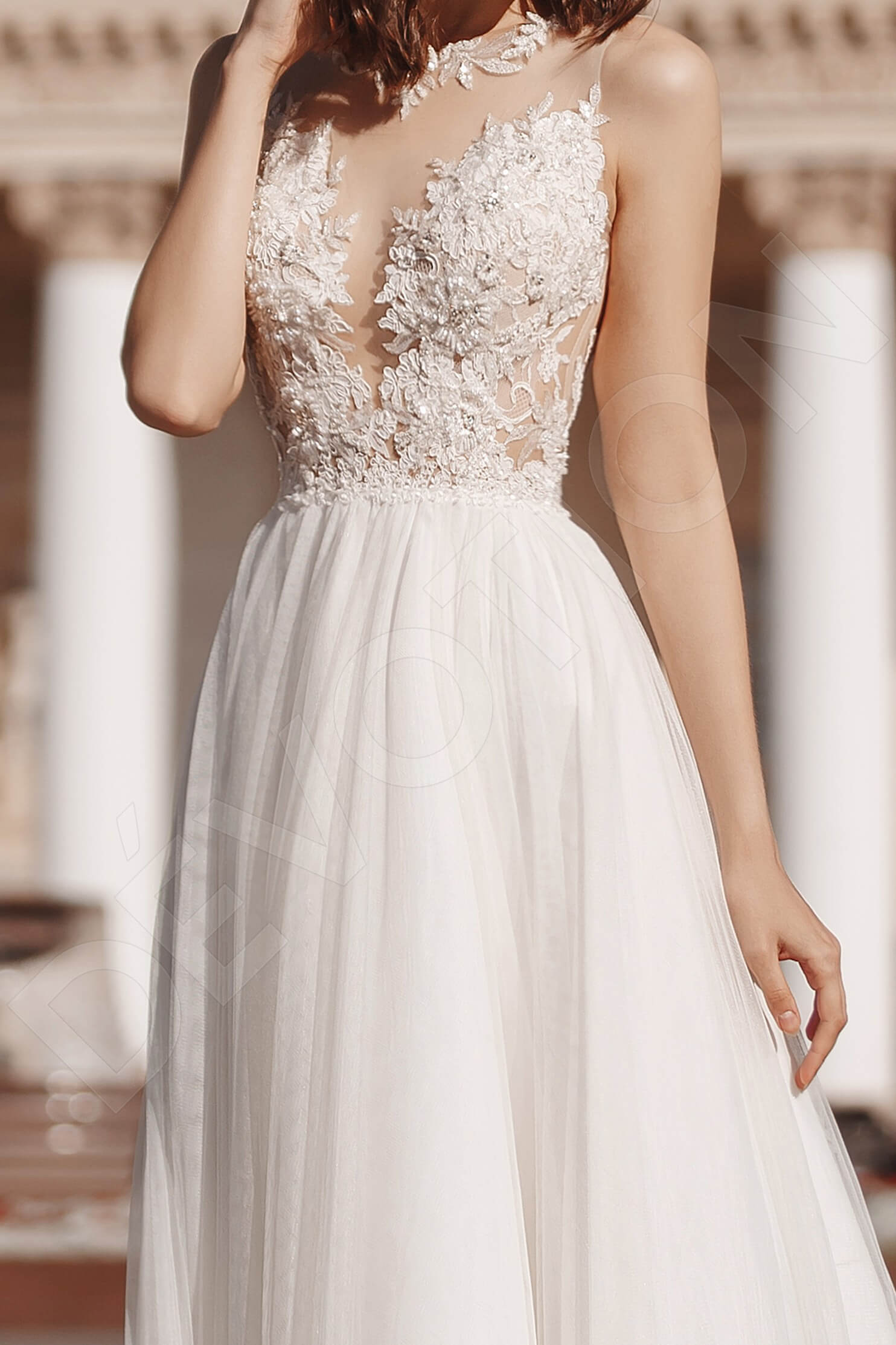 Freseri A-line Halter Ivory Wedding dress