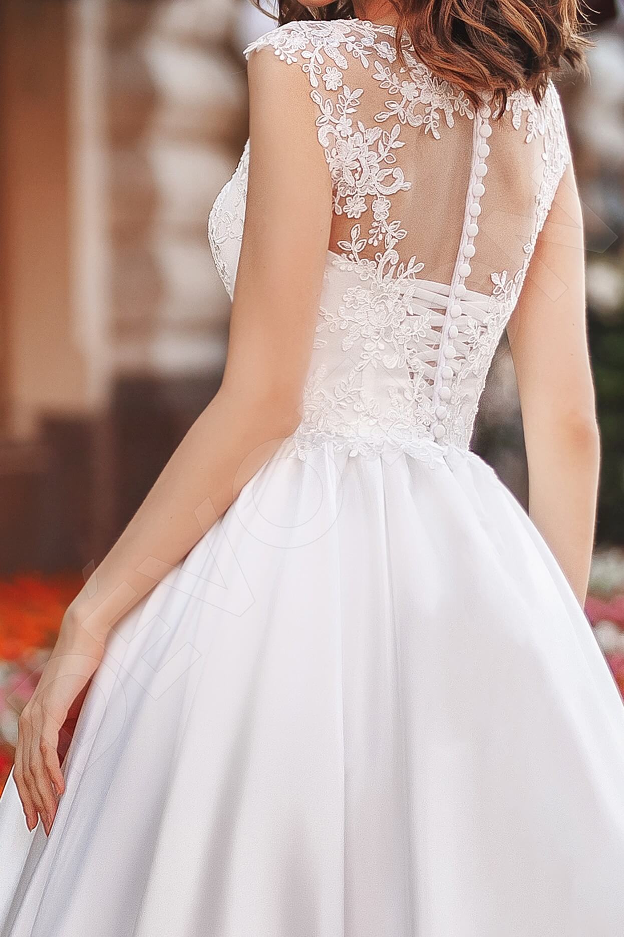Fernia Full back A-line Short/ Cap sleeve Wedding Dress 4