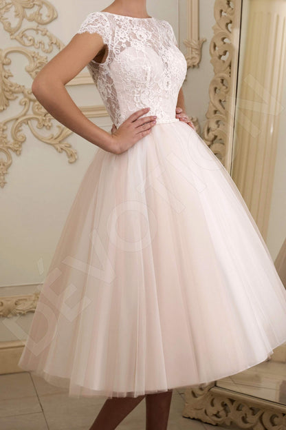 Lynn Full back A-line Short/ Cap sleeve Wedding Dress 3