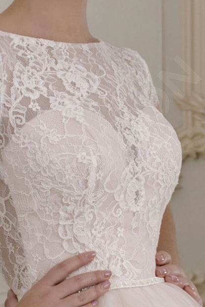 Lynn Full back A-line Short/ Cap sleeve Wedding Dress 5