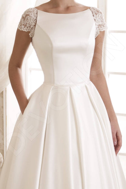 Bertie Full back A-line Short/ Cap sleeve Wedding Dress 2