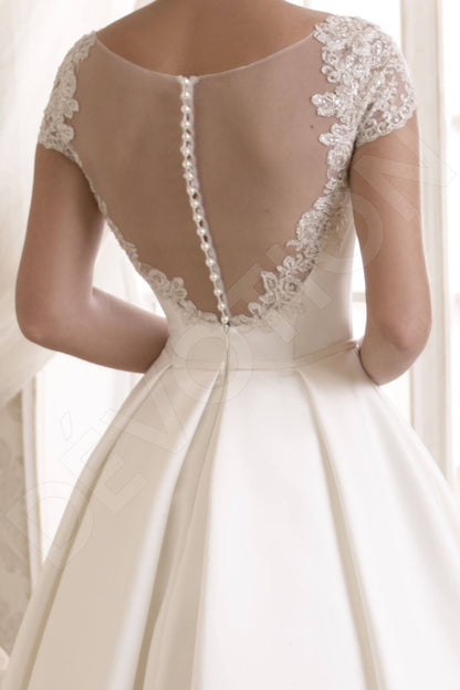 Bertie Full back A-line Short/ Cap sleeve Wedding Dress 3