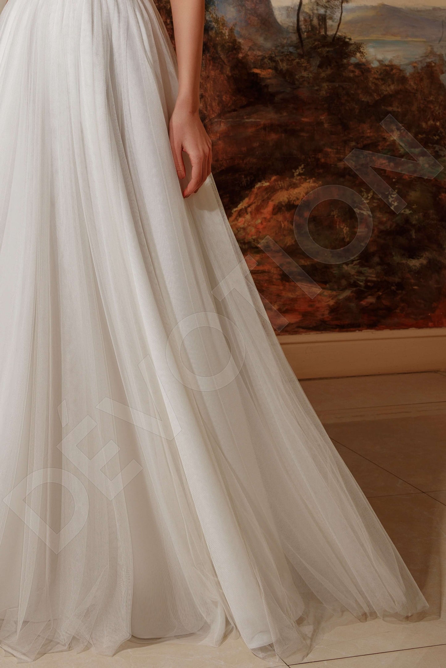 Gretta Open back A-line Short/ Cap sleeve Wedding Dress 4