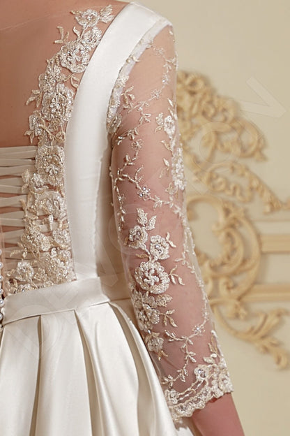 Izabella Full back A-line 3/4 sleeve Wedding Dress 5