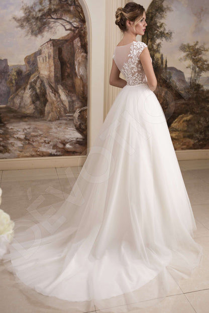Jozefina Full back A-line Short/ Cap sleeve Wedding Dress Back
