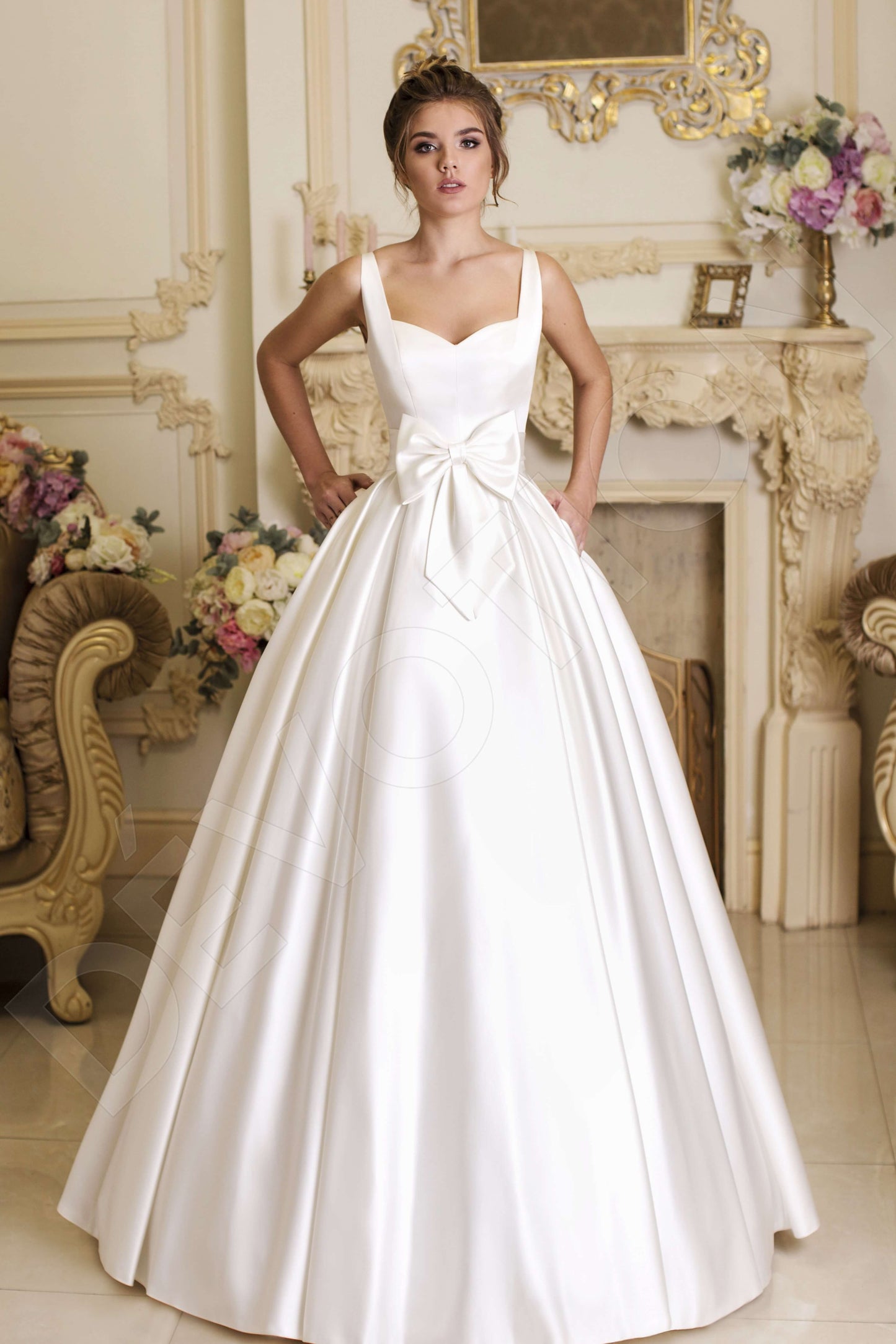 Trixie Full back Princess/Ball Gown Sleeveless Wedding Dress Front