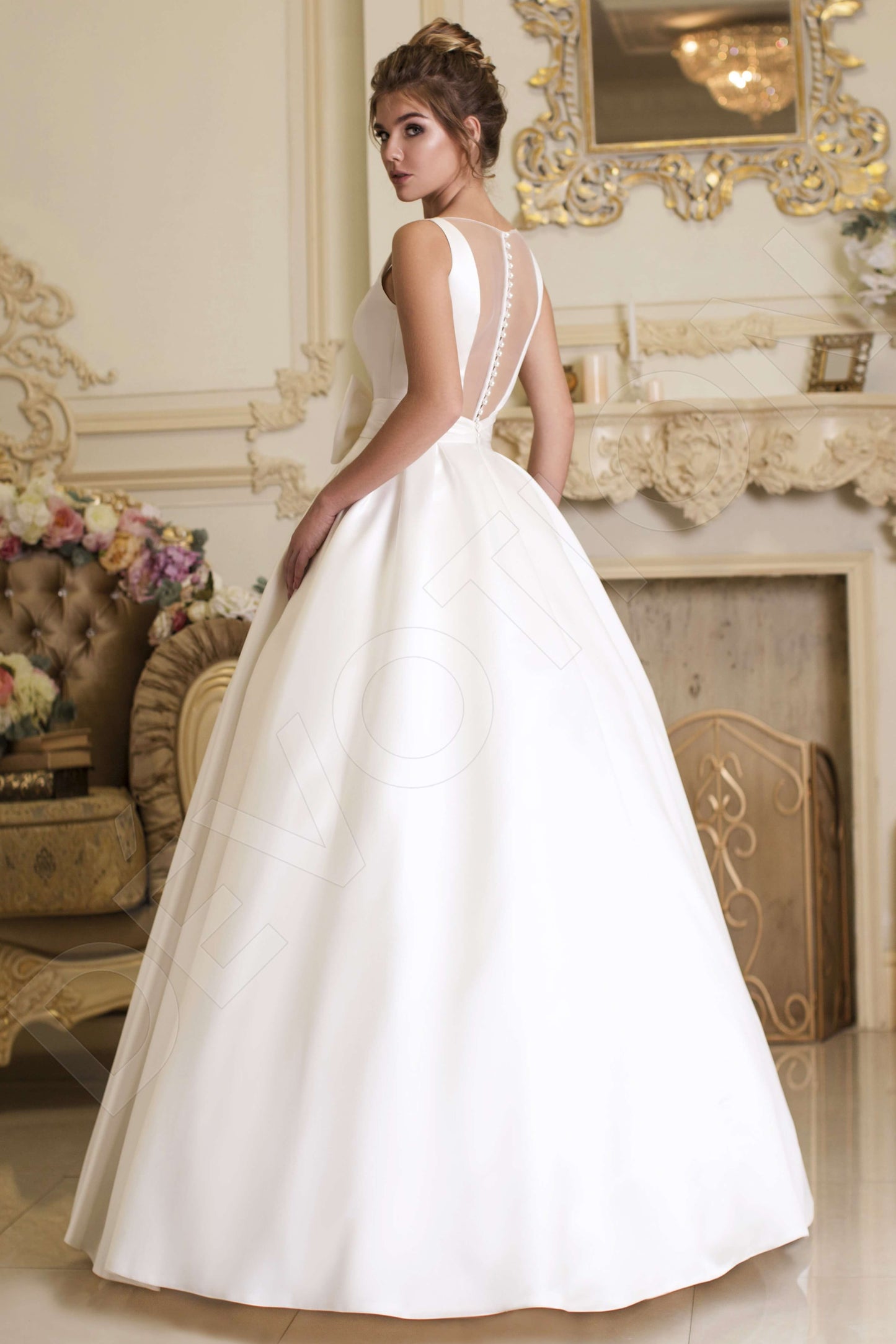 Trixie Full back Princess/Ball Gown Sleeveless Wedding Dress Back