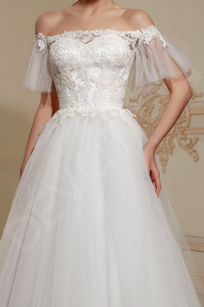Cathleen Full back A-line Short/ Cap sleeve Wedding Dress 2
