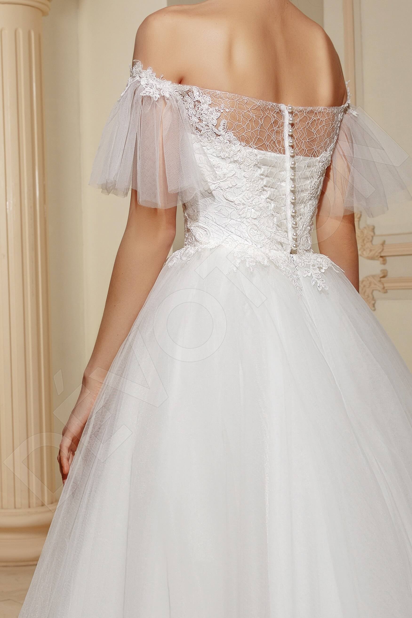 Cathleen A-line Off-shoulder/Drop shoulders Ivory Wedding dress