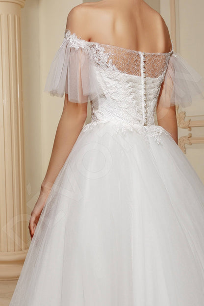 Cathleen Full back A-line Short/ Cap sleeve Wedding Dress 3