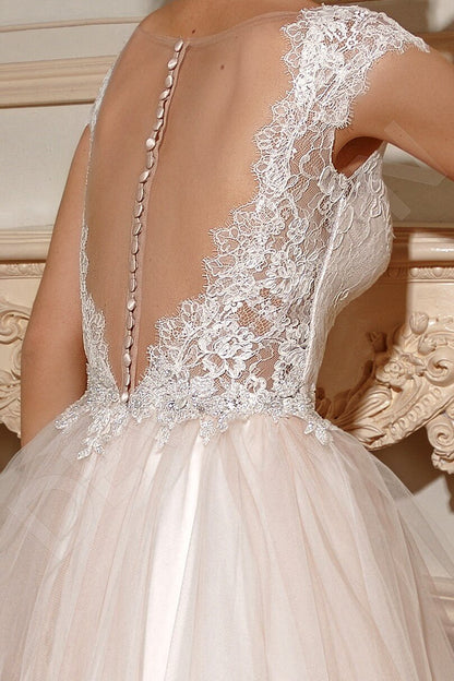 Delila Full back Princess/Ball Gown Short/ Cap sleeve Wedding Dress 3