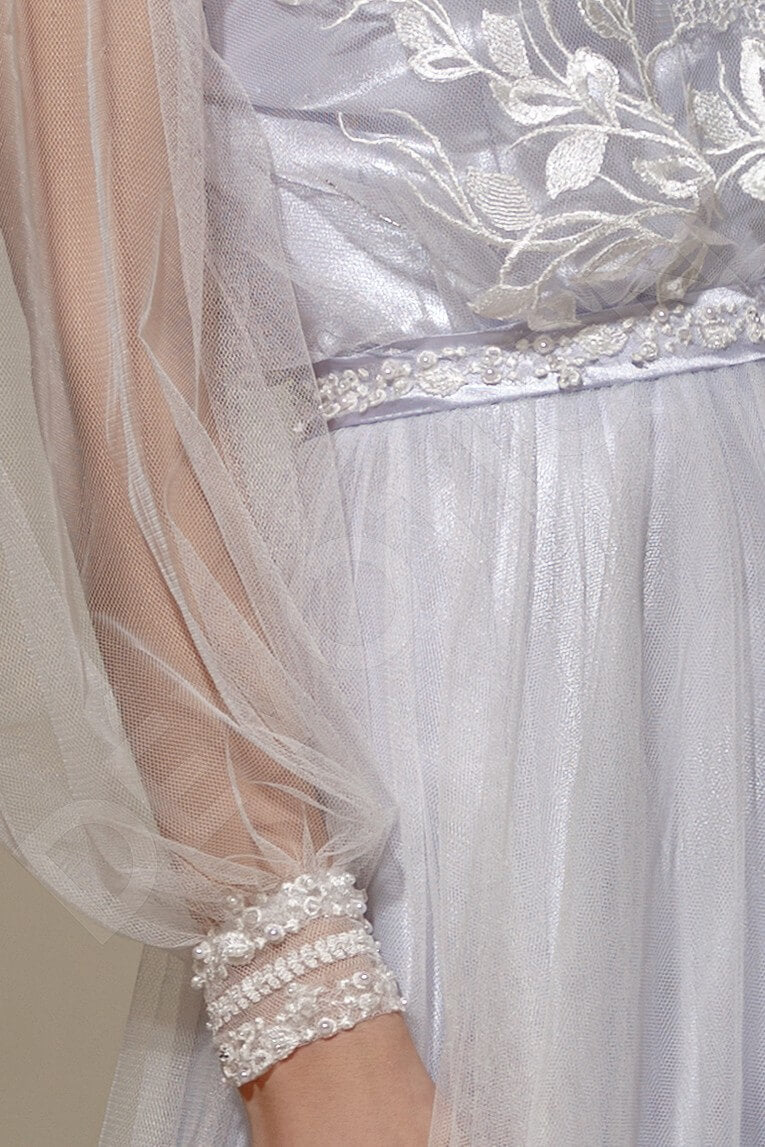 Dorrie Criss cross back A-line Long sleeve Wedding Dress 5