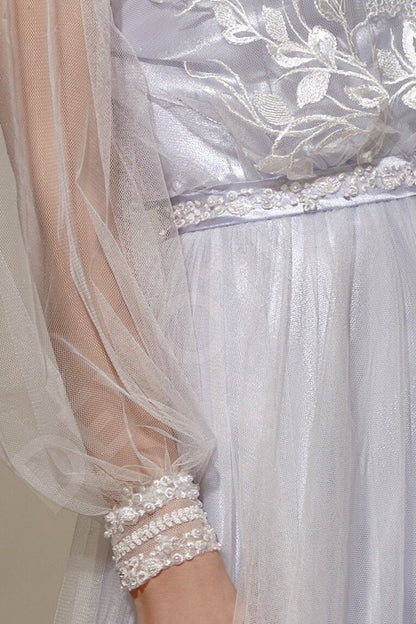 Dorrie Criss cross back A-line Long sleeve Wedding Dress 5