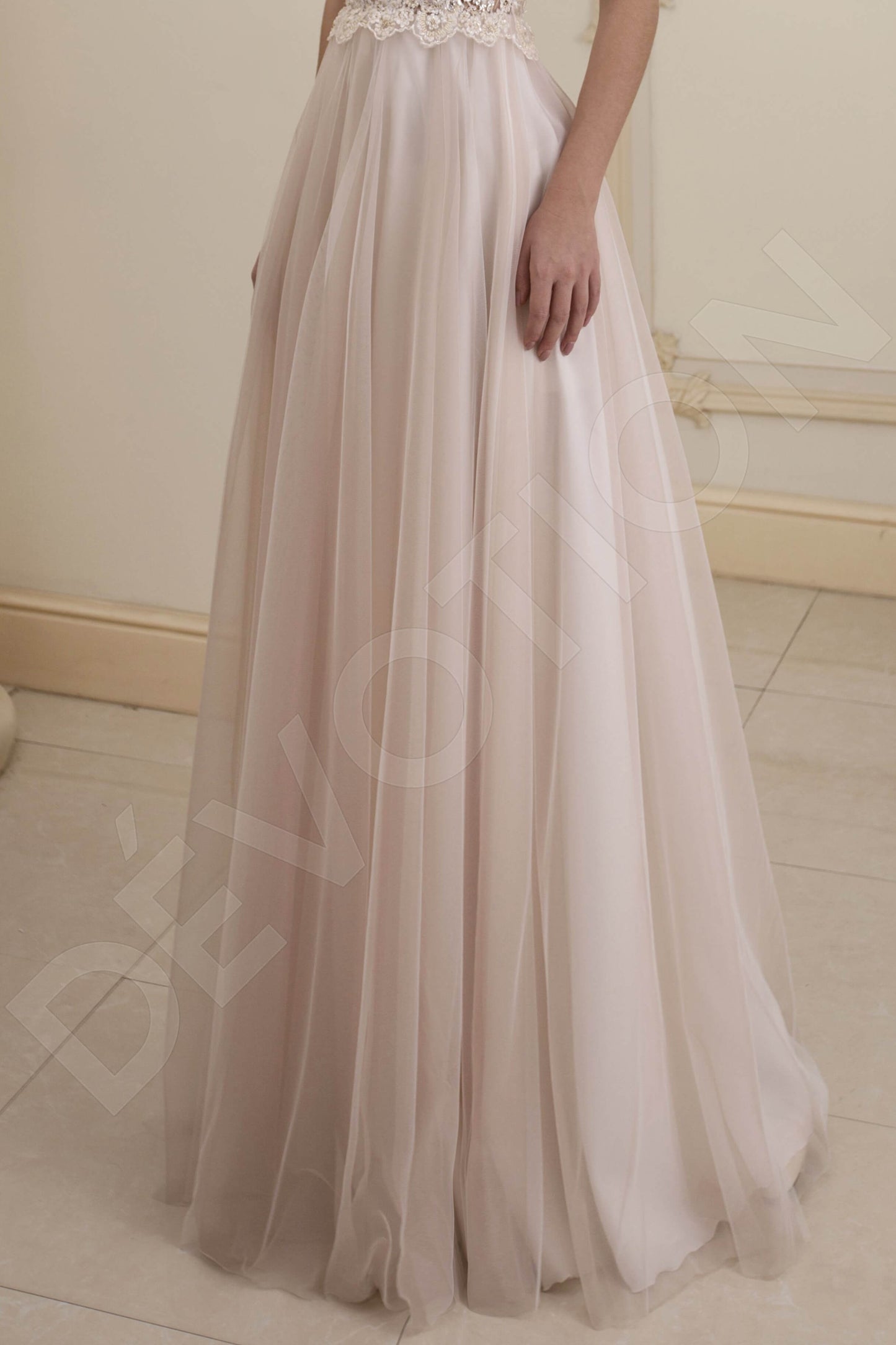 Lainie Full back A-line Short/ Cap sleeve Wedding Dress 4