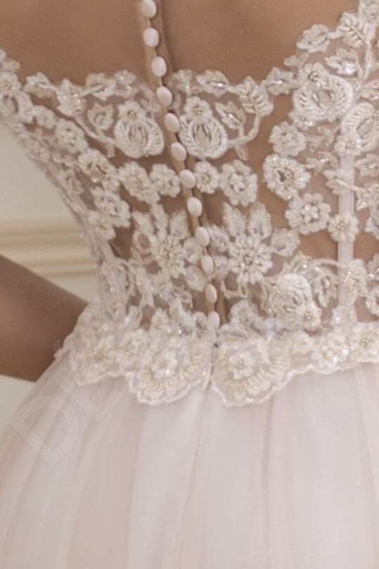 Lainie Full back A-line Short/ Cap sleeve Wedding Dress 5