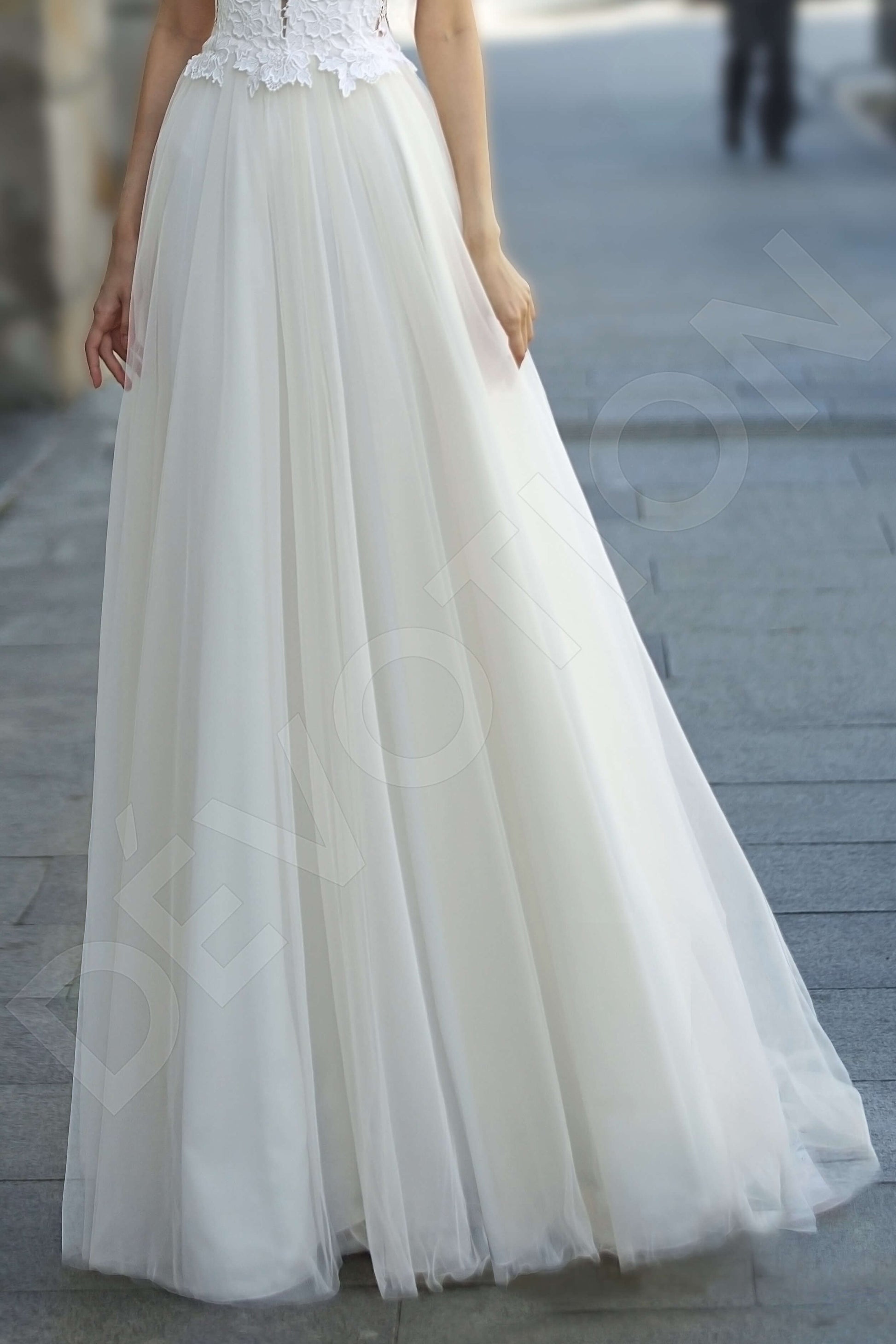 Avellana A-line Boat/Bateau Ivory Wedding dress