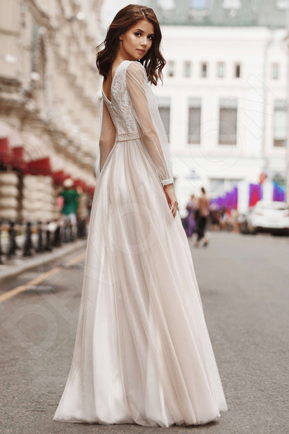 Daisis Full back A-line Long sleeve Wedding Dress Back