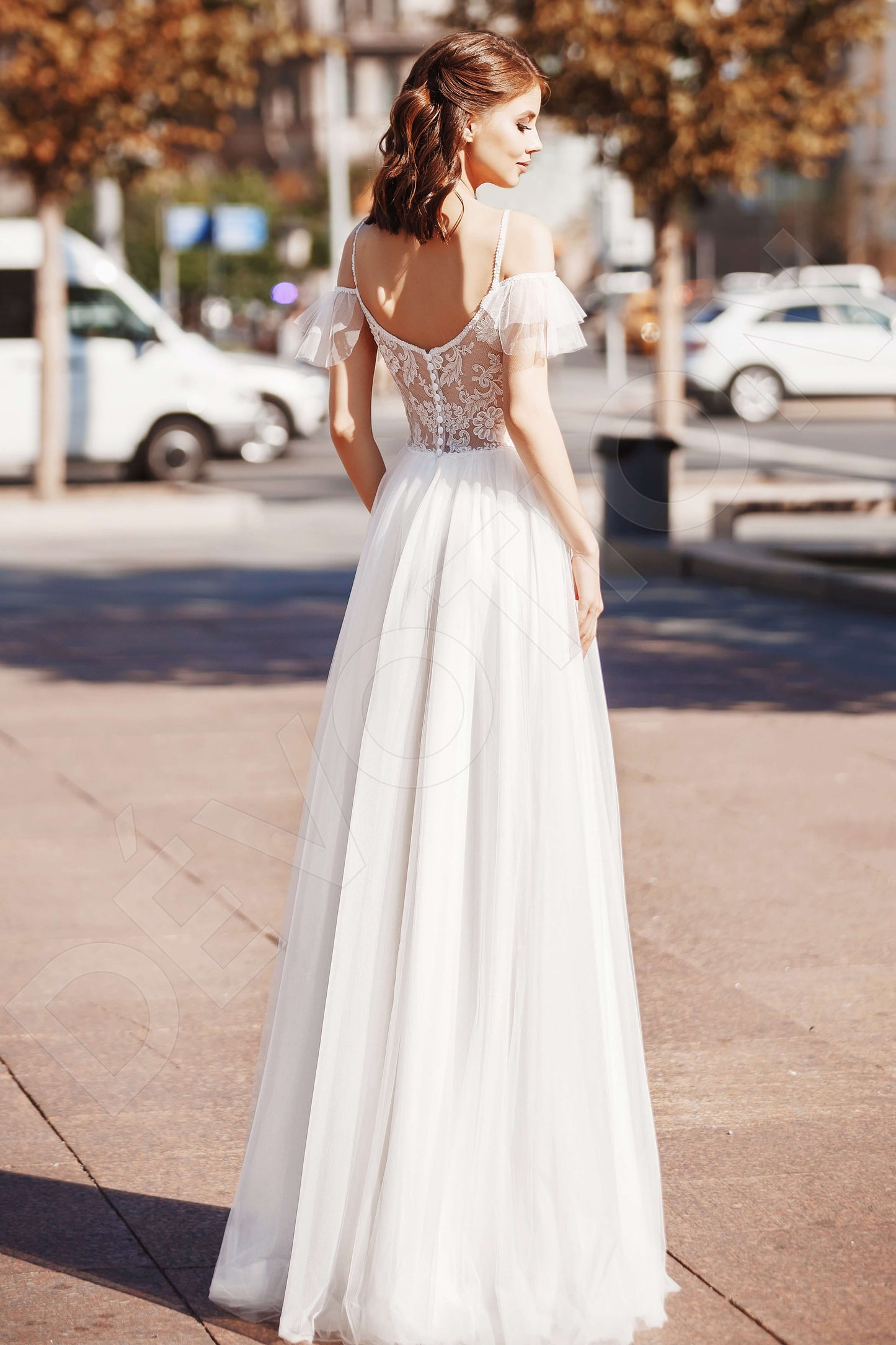 Klarisia Full back A-line Straps Wedding Dress Back