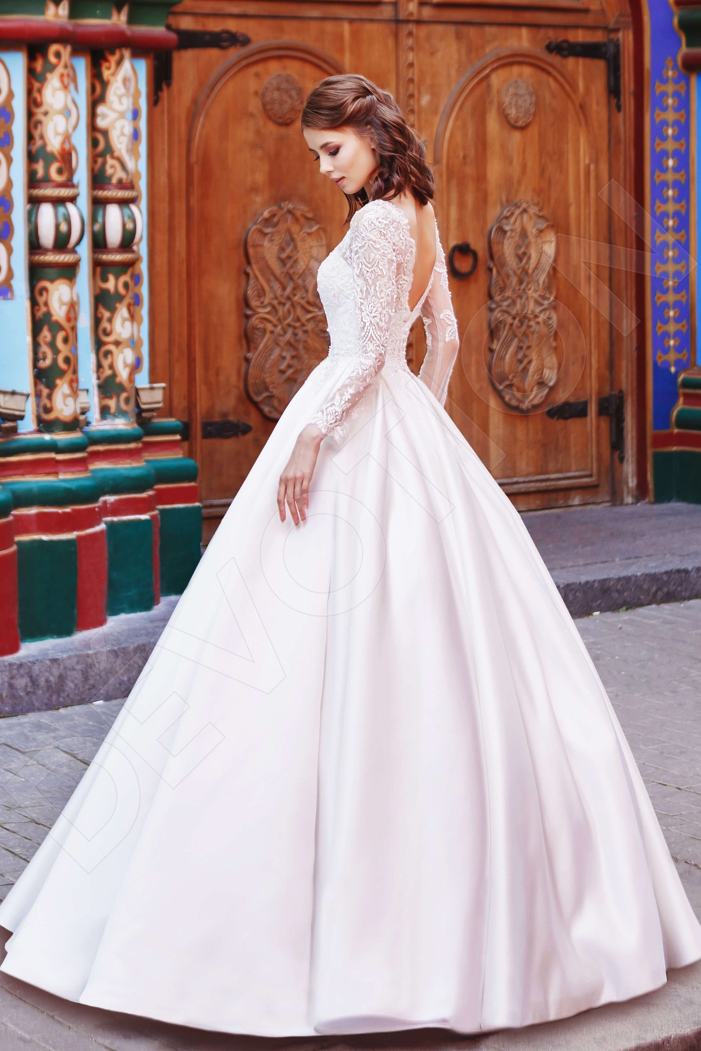 Halliana Princess/Ball Gown Long sleeve Open back Wedding Dress Back