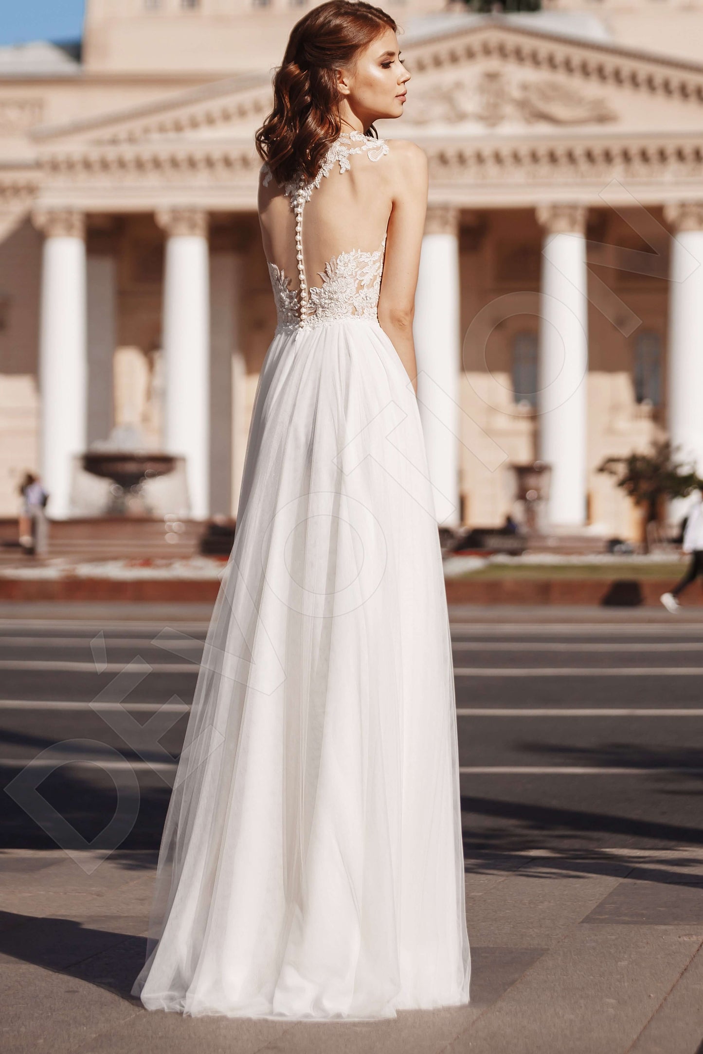 Freseri Full back A-line Sleeveless Wedding Dress Back