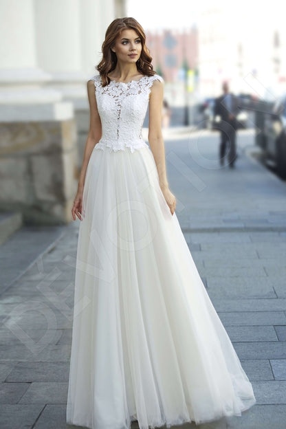 Avellana Open back A-line Sleeveless Wedding Dress Front