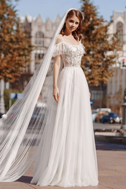 Klarisia Full back A-line Straps Wedding Dress Front